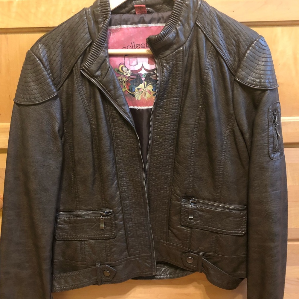 Brown leather jacket